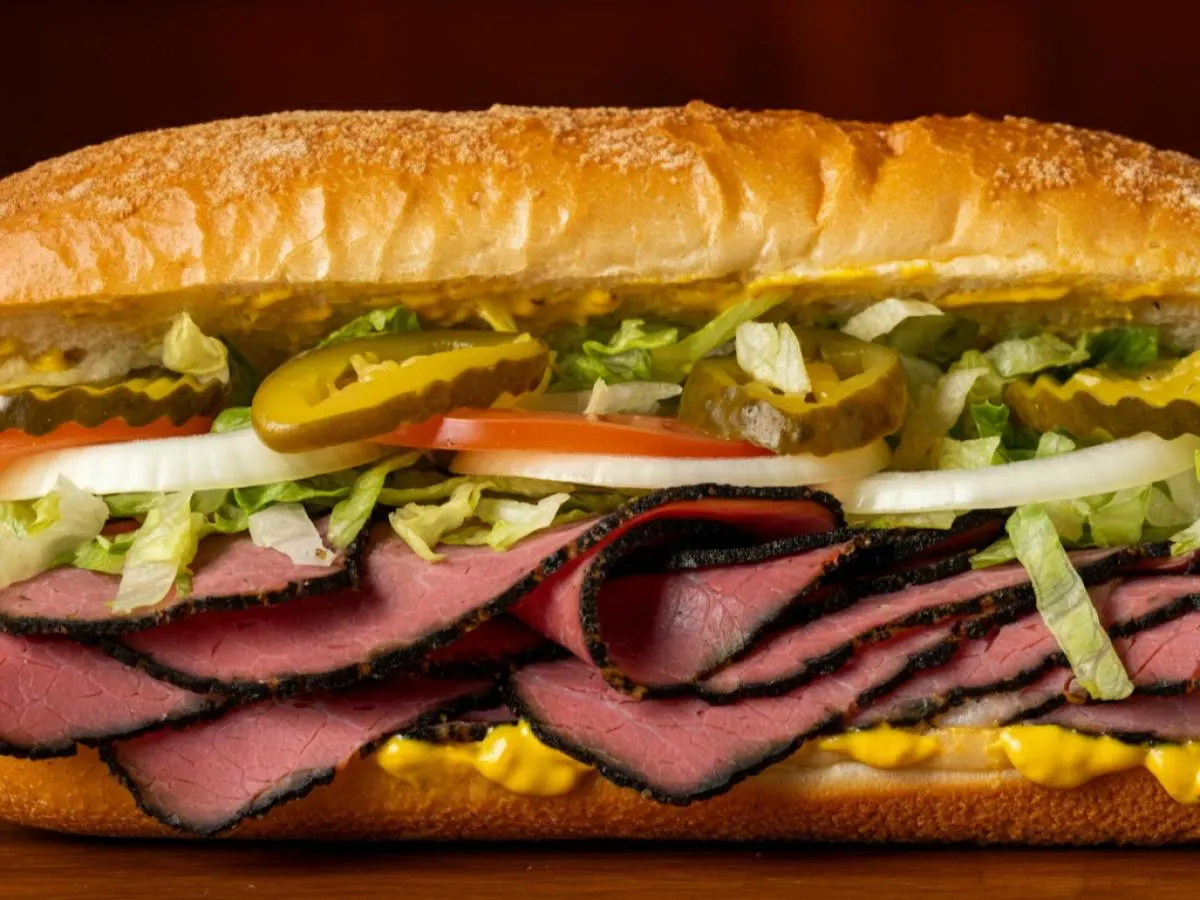 Roast Beef Sub on Whole Grain Wheat Bread and a Peanut Butter Cookie Roast Beef Sub on Whole Grain Wheat Bread and a Peanut Butter Cookie