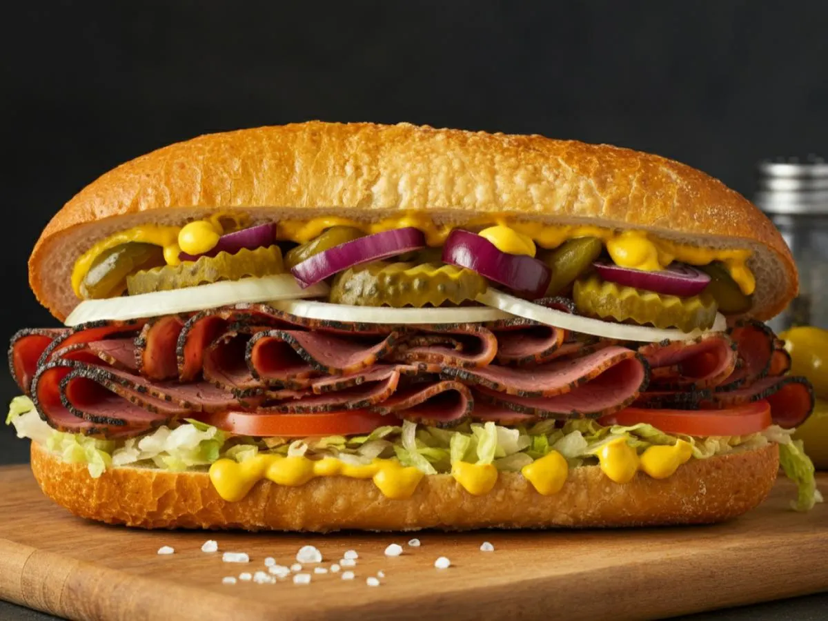 Roast Beef Sub on Parmesan Bread and Side Salad Combo Roast Beef Sub on Parmesan Bread and Side Salad Combo