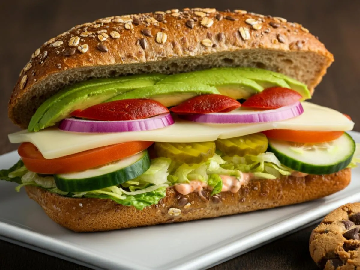 Vegetarian Sub on Whole Grain Wheat Bread and Side Salad Combo Vegetarian Sub on Whole Grain Wheat Bread and Side Salad Combo