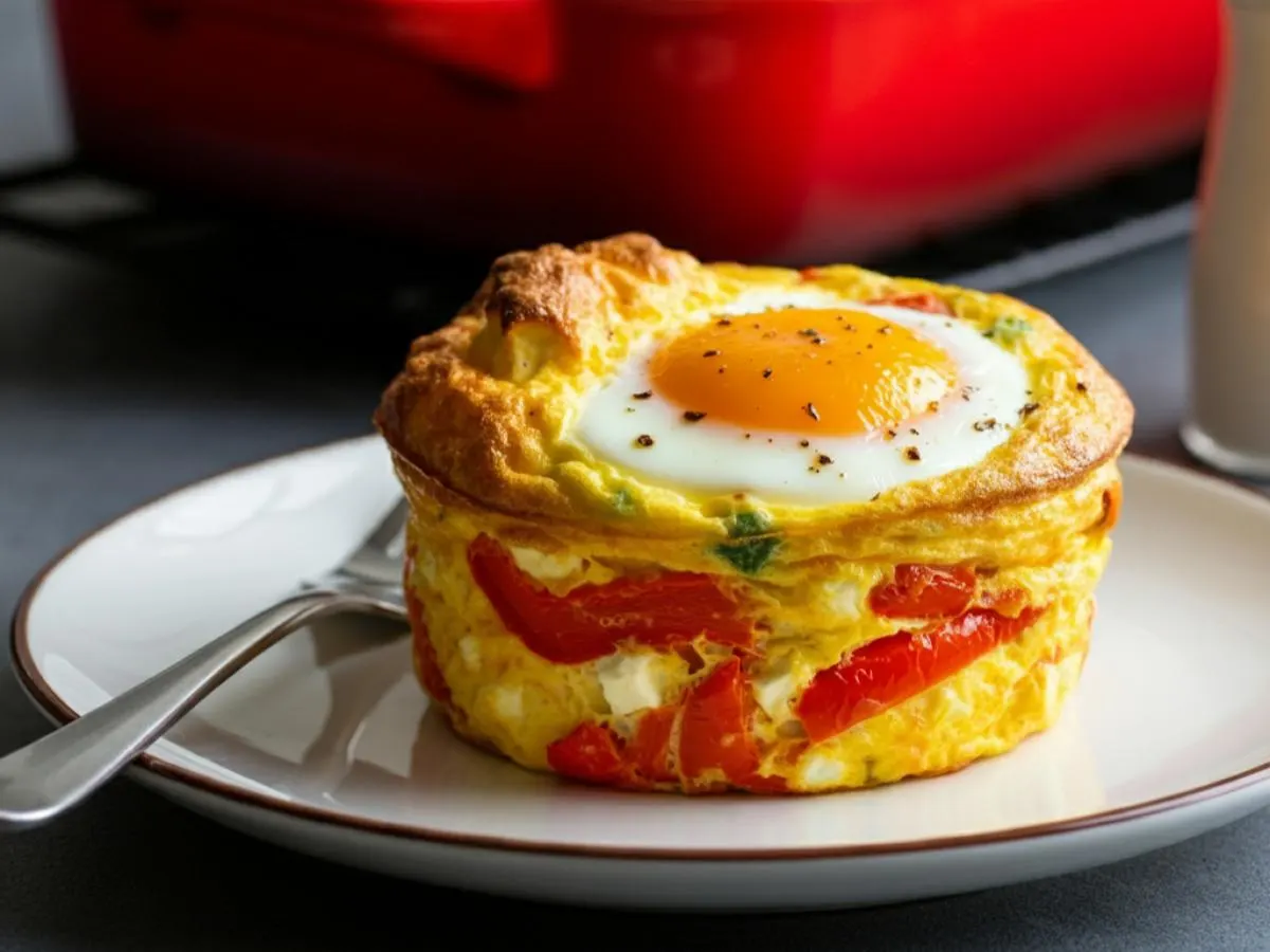 Roasted Red Pepper and Feta Egg Souffle Roasted Red Pepper and Feta Egg Souffle