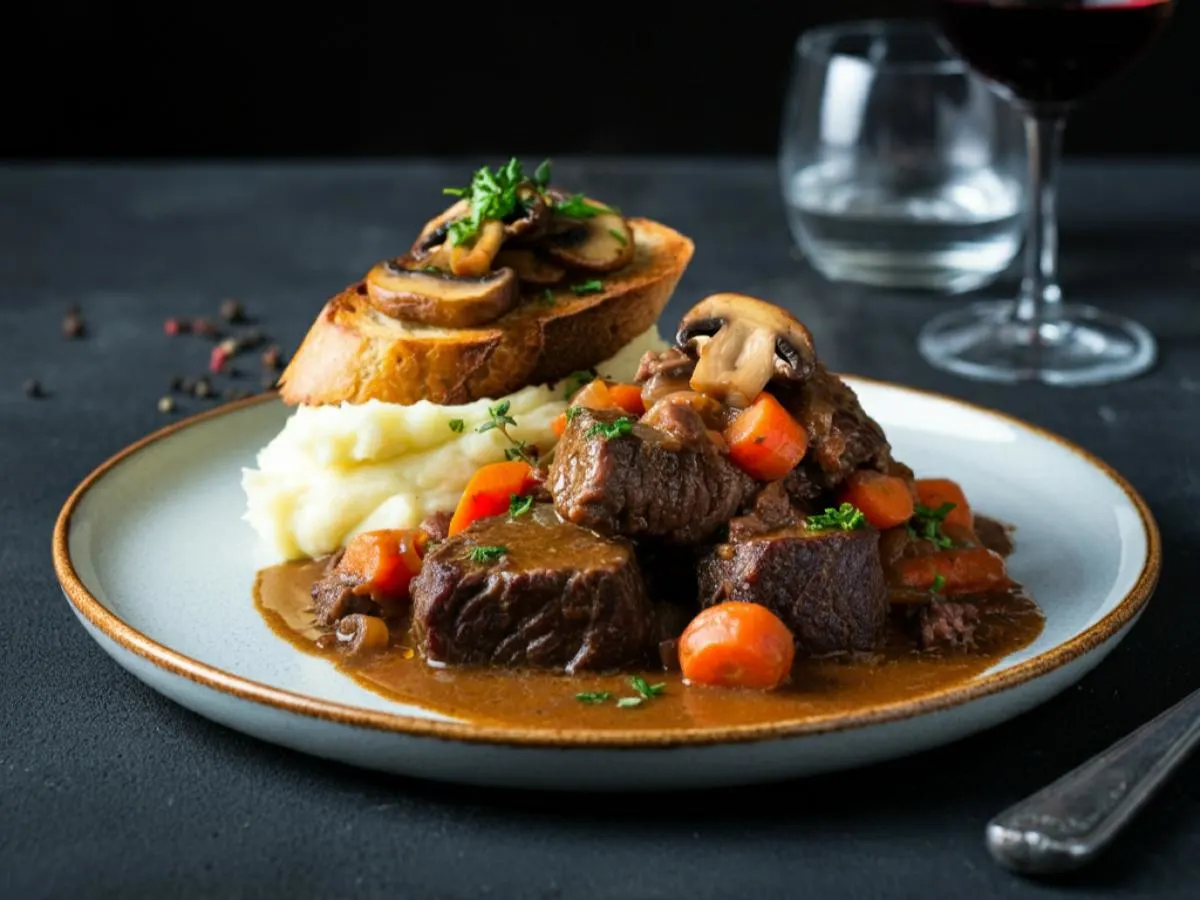 Beef Bourguignon with Mashed Potatoes