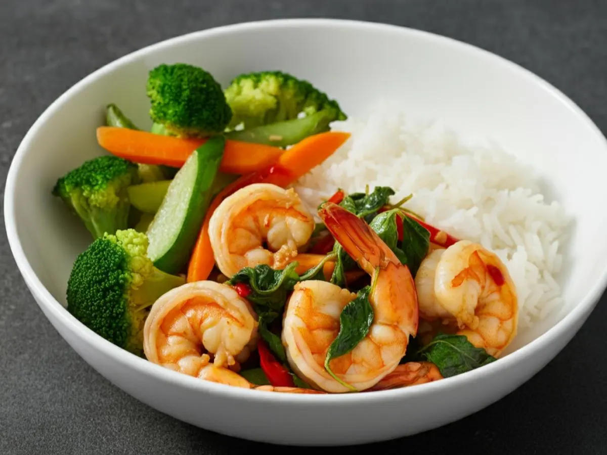 Thai Basil Shrimp Bowl Thai Basil Shrimp Bowl