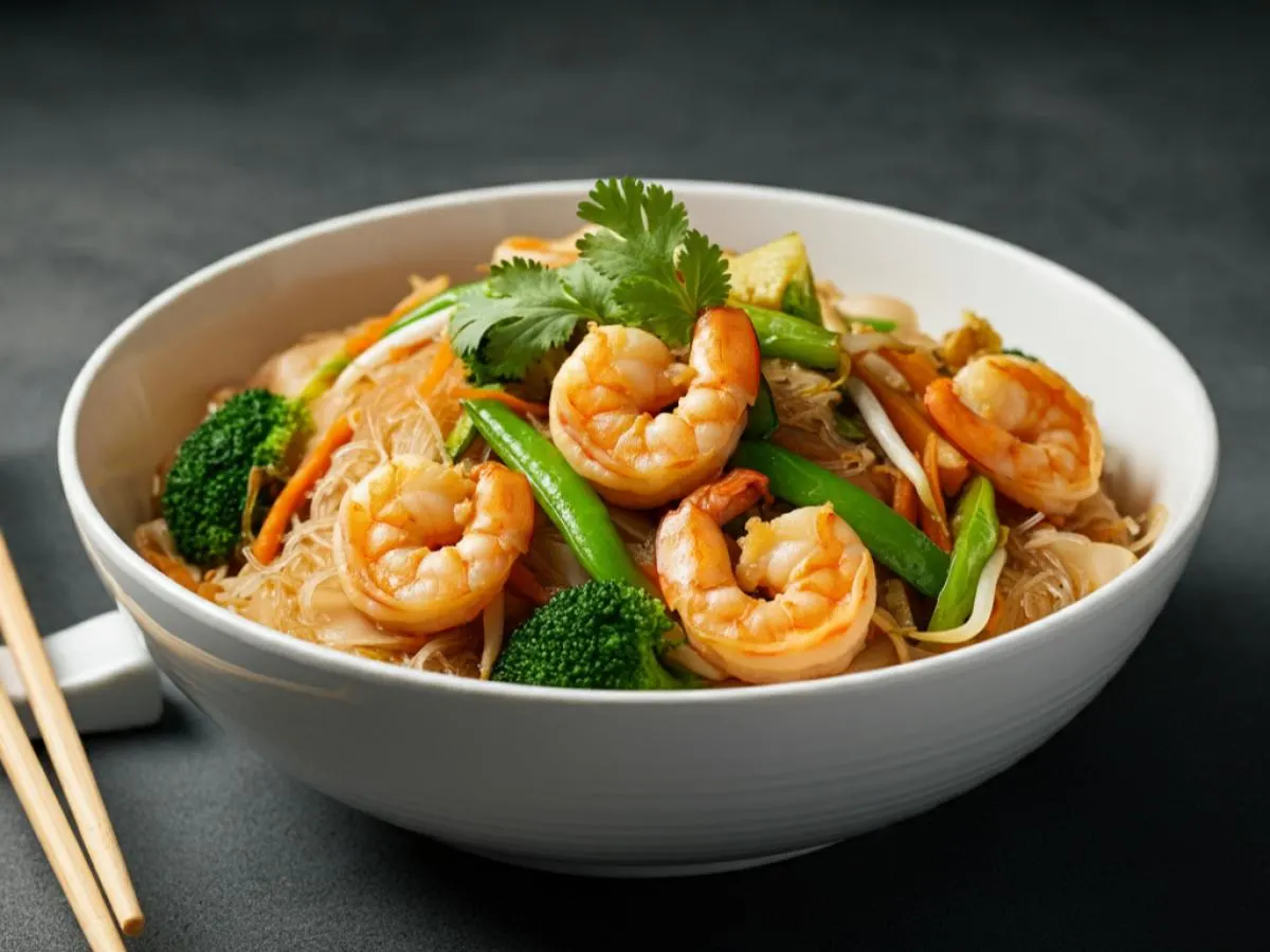 Singapore Mei Fun Shrimp Bowl Singapore Mei Fun Shrimp Bowl