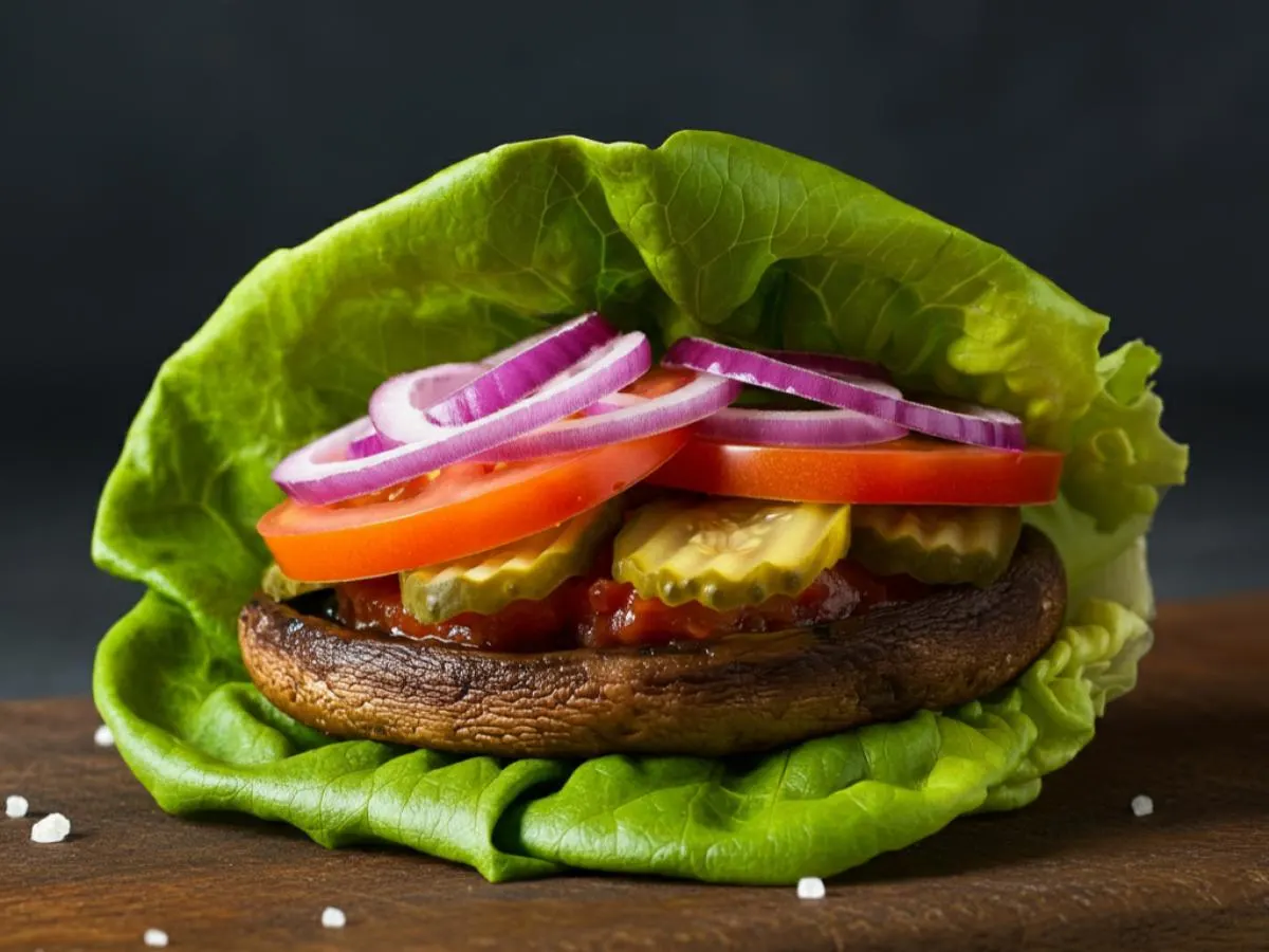 Vegan Grilled Portobello Mushroom Lettuce Wrap Vegan Grilled Portobello Mushroom Lettuce Wrap