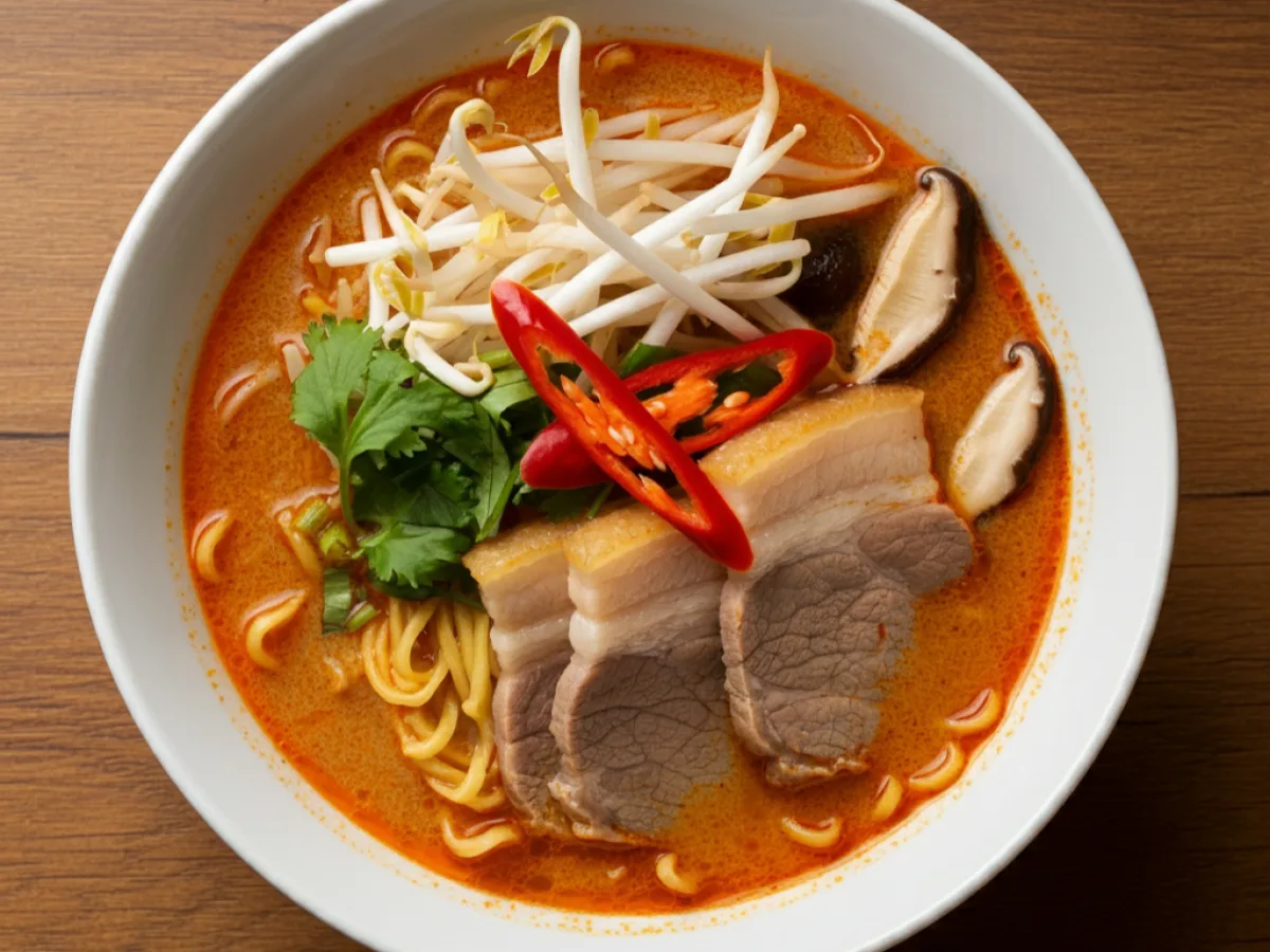 Tom Yum Noodle Soup with Pork Belly (Gluten Free) Tom Yum Noodle Soup with Pork Belly (Gluten Free)