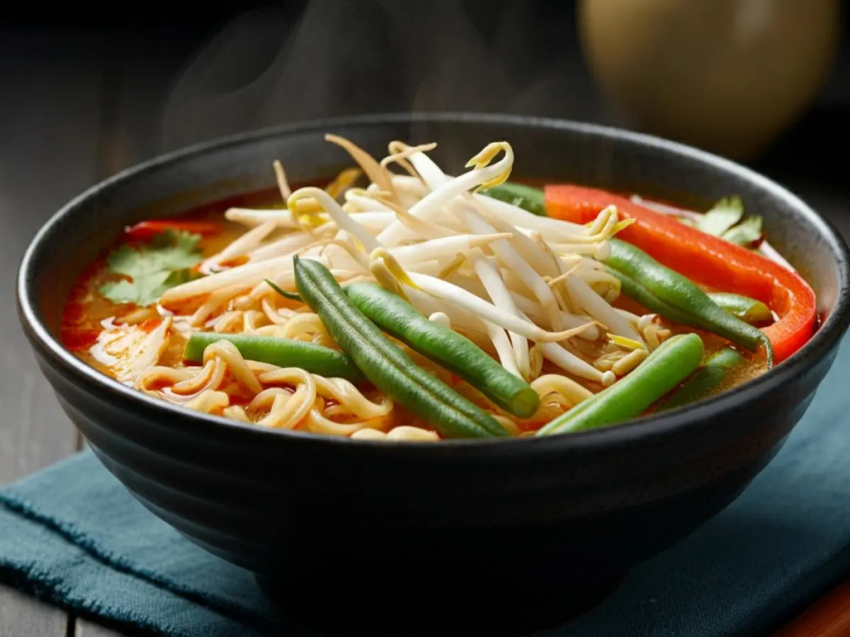 Tom Yum Noodle Soup with Green Beans Tom Yum Noodle Soup with Green Beans