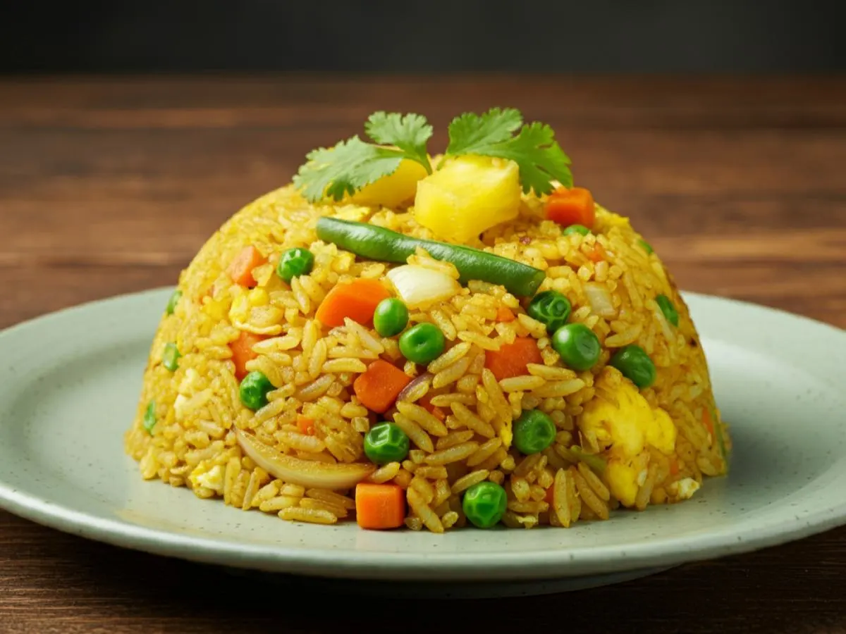 Pineapple Fried Rice with Green Beans (Gluten Free) Pineapple Fried Rice with Green Beans (Gluten Free)
