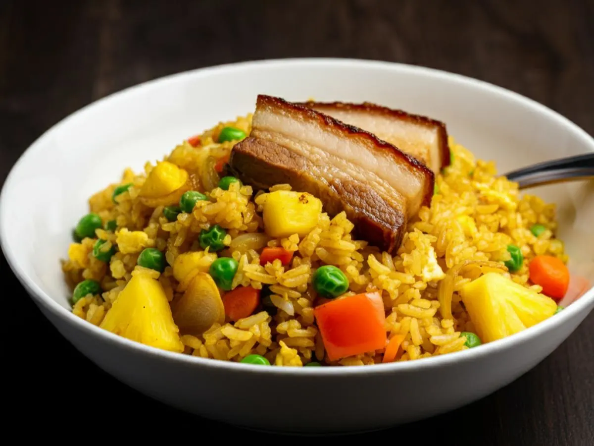 Pineapple Fried Rice with Roasted Pork (Gluten Free) Pineapple Fried Rice with Roasted Pork (Gluten Free)
