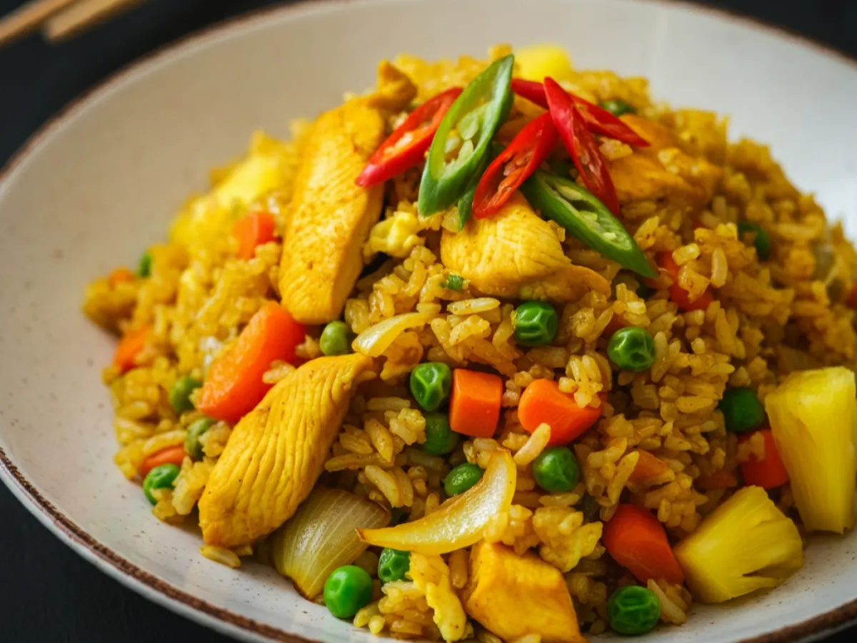Pineapple Fried Rice with Chicken (Gluten Free) Pineapple Fried Rice with Chicken (Gluten Free)
