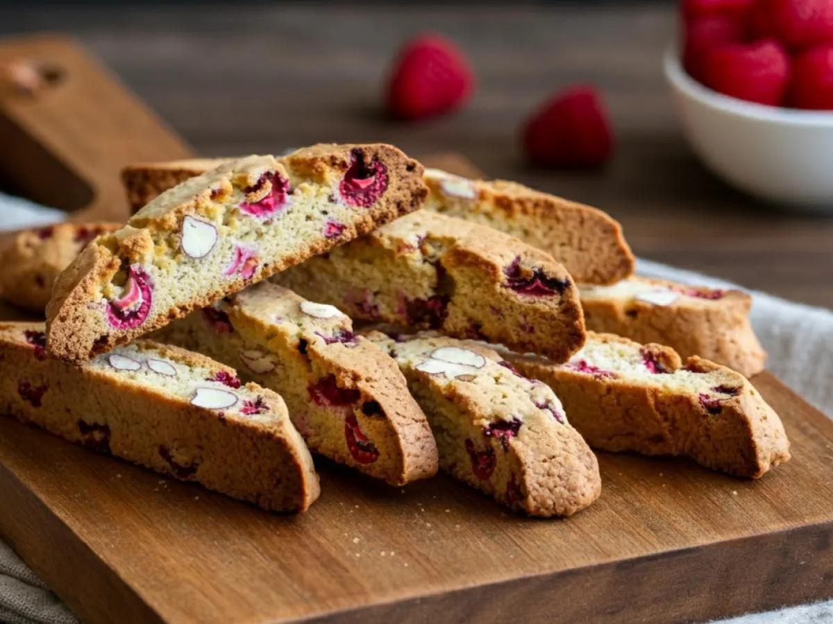 Raspberry White Chocolate Biscotti Raspberry White Chocolate Biscotti