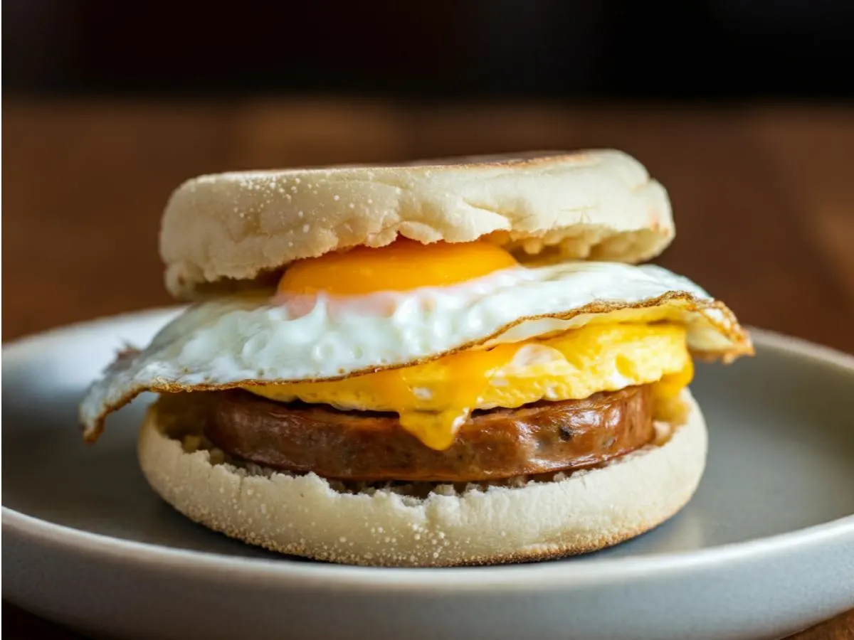 Sausage Egg and Cheese Muffin Sausage Egg and Cheese Muffin