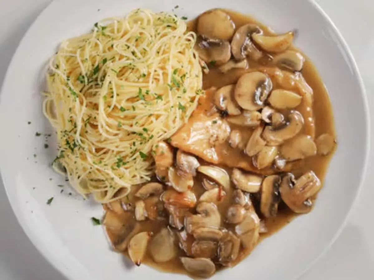 Chicken Marsala with Caesar Salad Chicken Marsala with Caesar Salad
