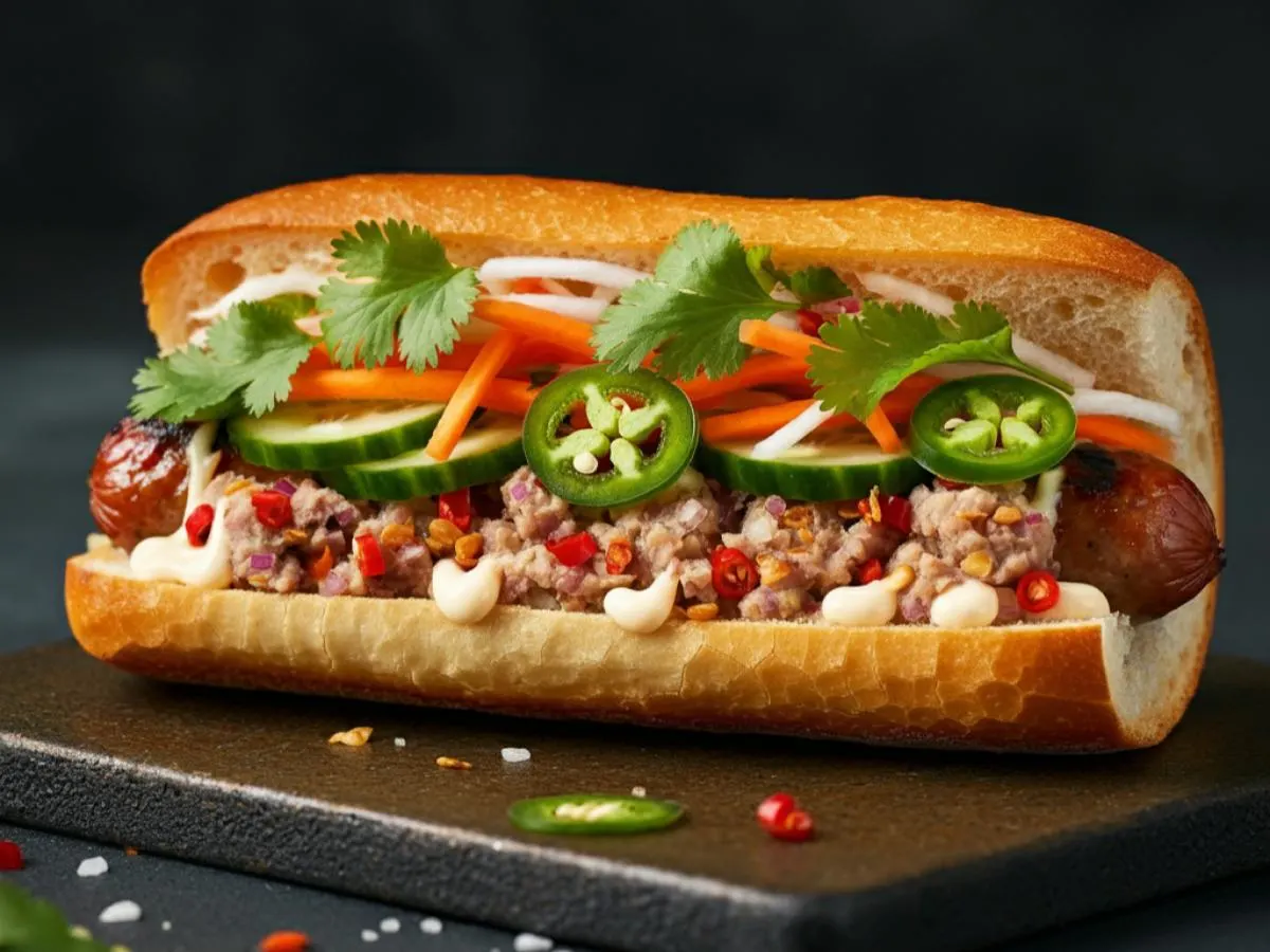 Sizzling Pork Sausage Banh Mi Sizzling Pork Sausage Banh Mi