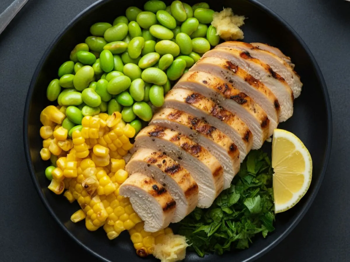 Chicken Roasted Corn & Edamame Salad