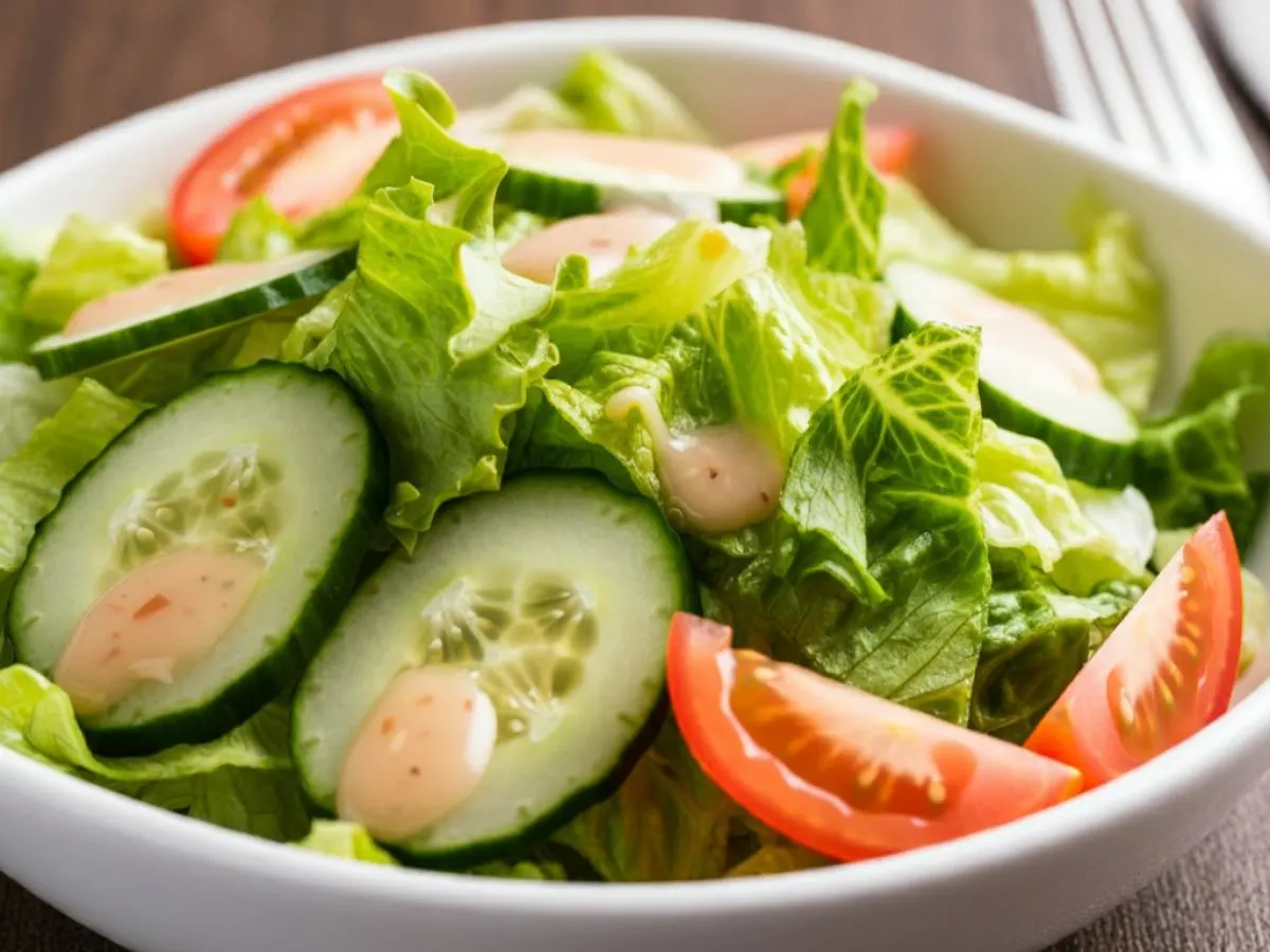 Side Toss Salad With Garlic Dressing Side Toss Salad With Garlic Dressing