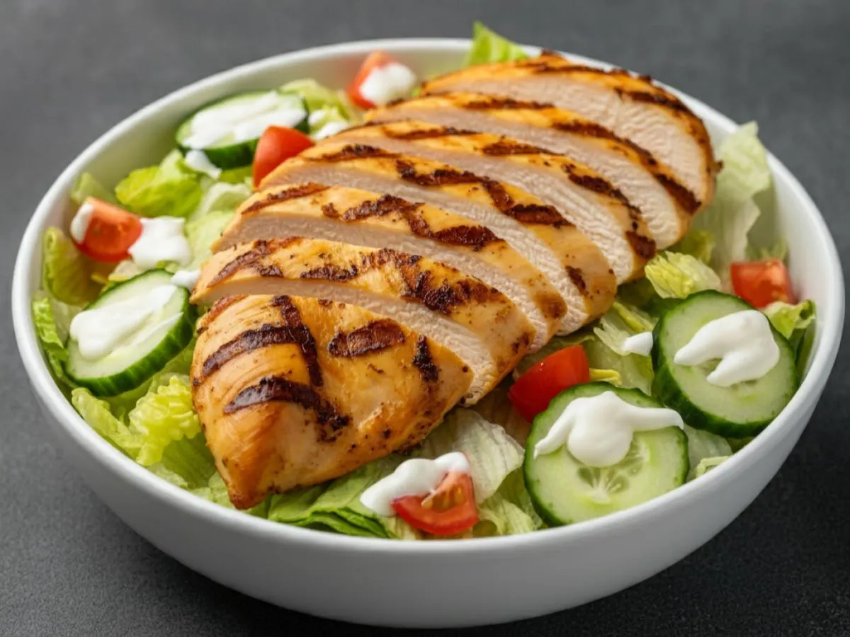 Toss Salad With Chicken and Ranch Dressing Toss Salad With Chicken and Ranch Dressing