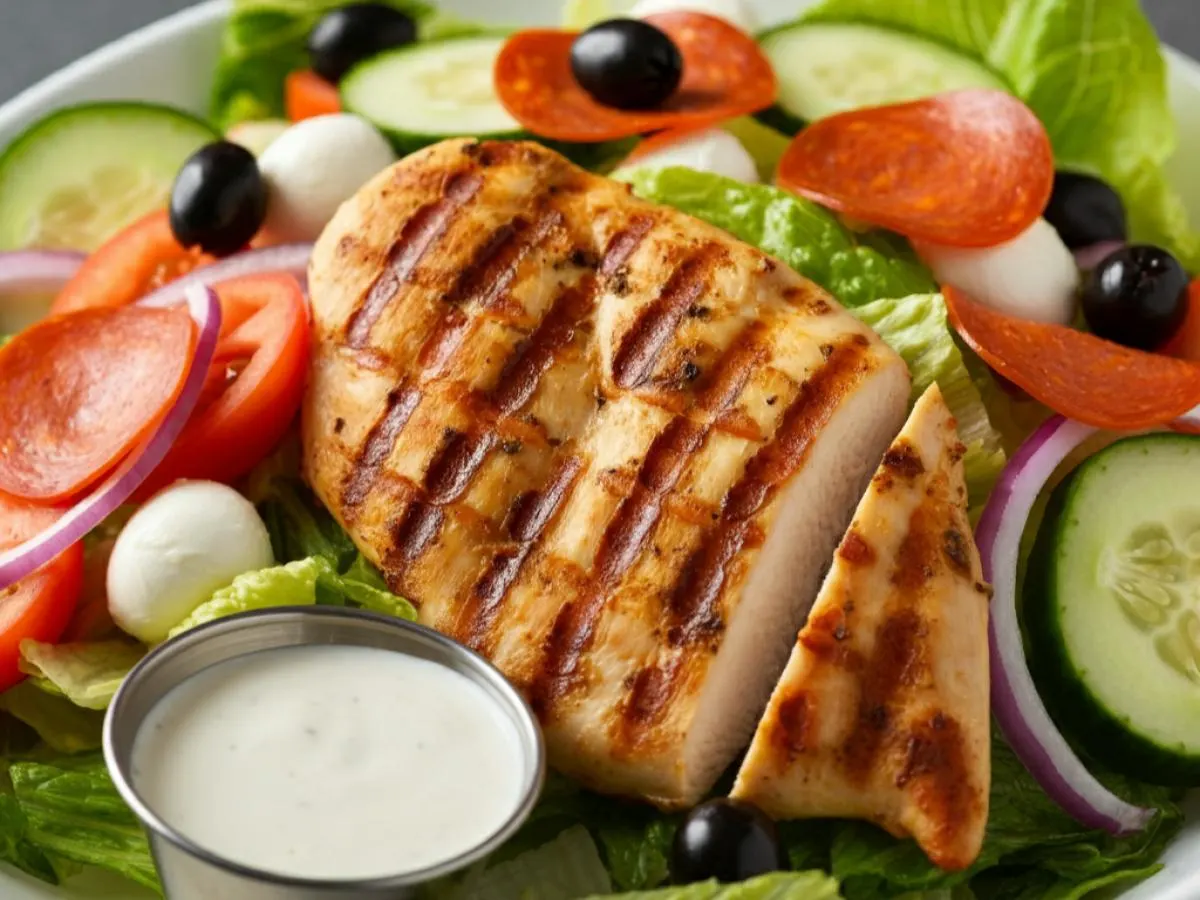 Phil's Special Salad With Chicken and Garlic Dressing Phil's Special Salad With Chicken and Garlic Dressing