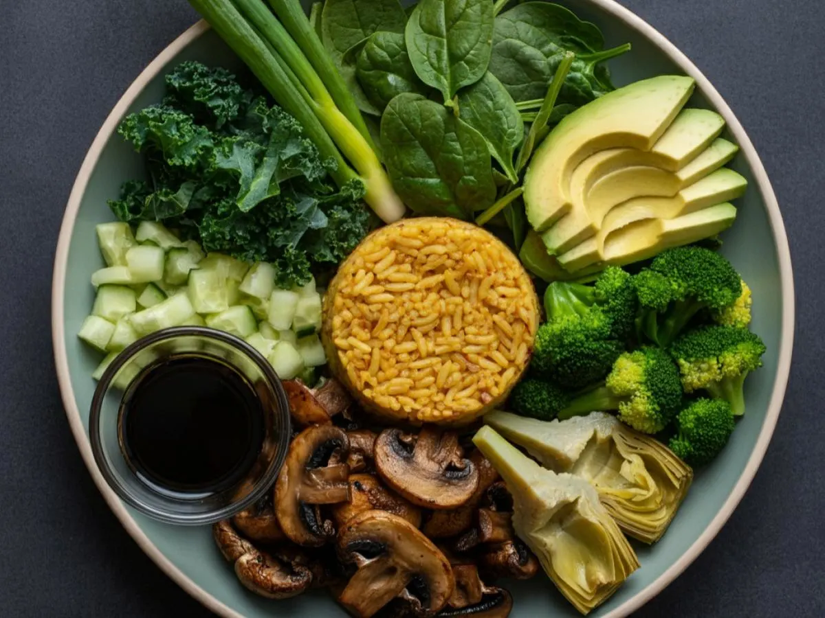Allergen Free Grilled Mushroom and Artichoke | Saffron Rice | Green Goddess Bowl Allergen Free Grilled Mushroom and Artichoke | Saffron Rice | Green Goddess Bowl