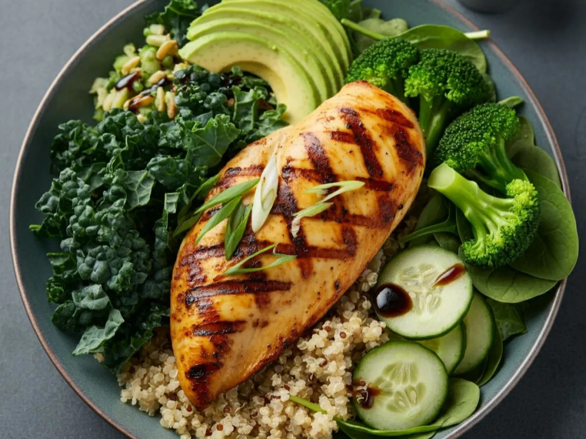 Allergen Free Grilled Chicken | Brown Rice Quinoa Mix | Green Goddess Bowl Allergen Free Grilled Chicken | Brown Rice Quinoa Mix | Green Goddess Bowl