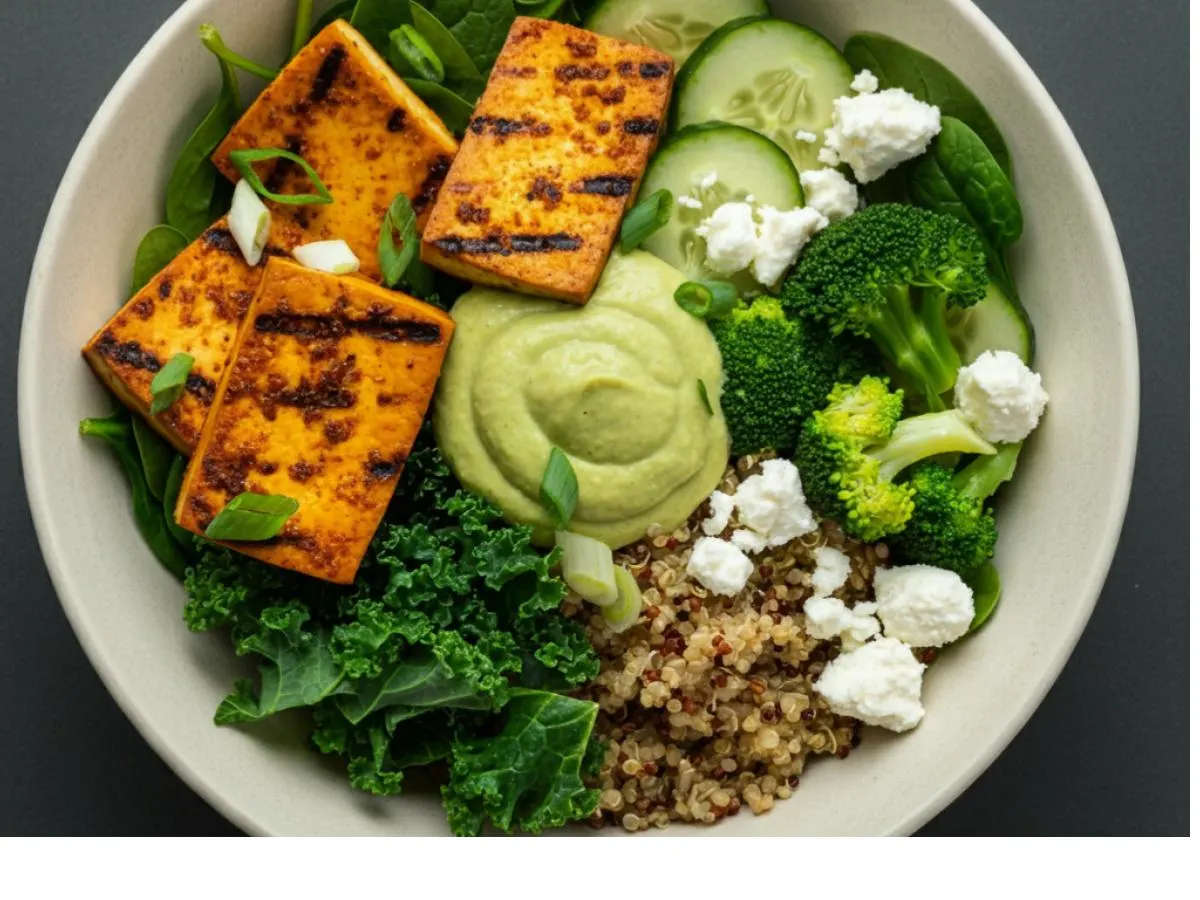 Grilled Tofu | Brown Rice Quinoa Mix | Green Goddess Bowl Grilled Tofu | Brown Rice Quinoa Mix | Green Goddess Bowl