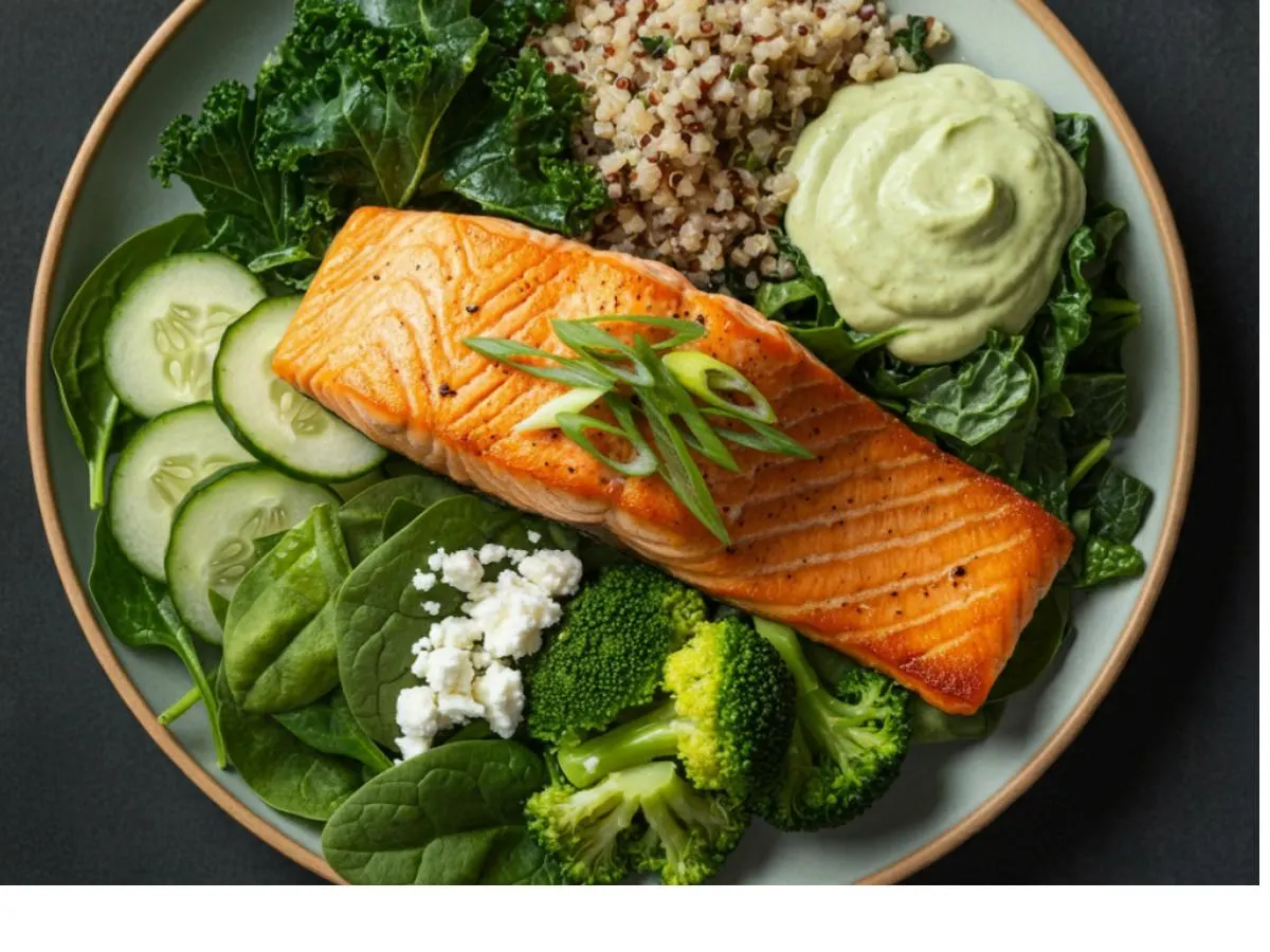 Salmon | Brown Rice Quinoa Mix | Green Goddess Bowl Salmon | Brown Rice Quinoa Mix | Green Goddess Bowl