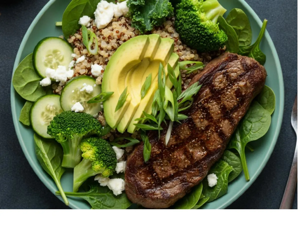 Steak | Brown Rice Quinoa Mix | Green Goddess Bowl Steak | Brown Rice Quinoa Mix | Green Goddess Bowl