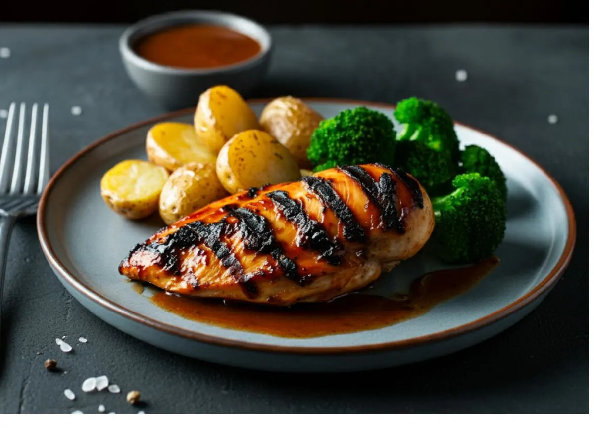 Southwestern BBQ Grilled Chicken Breasts | New Potatoes | Steamed Broccoli Southwestern BBQ Grilled Chicken Breasts | New Potatoes | Steamed Broccoli