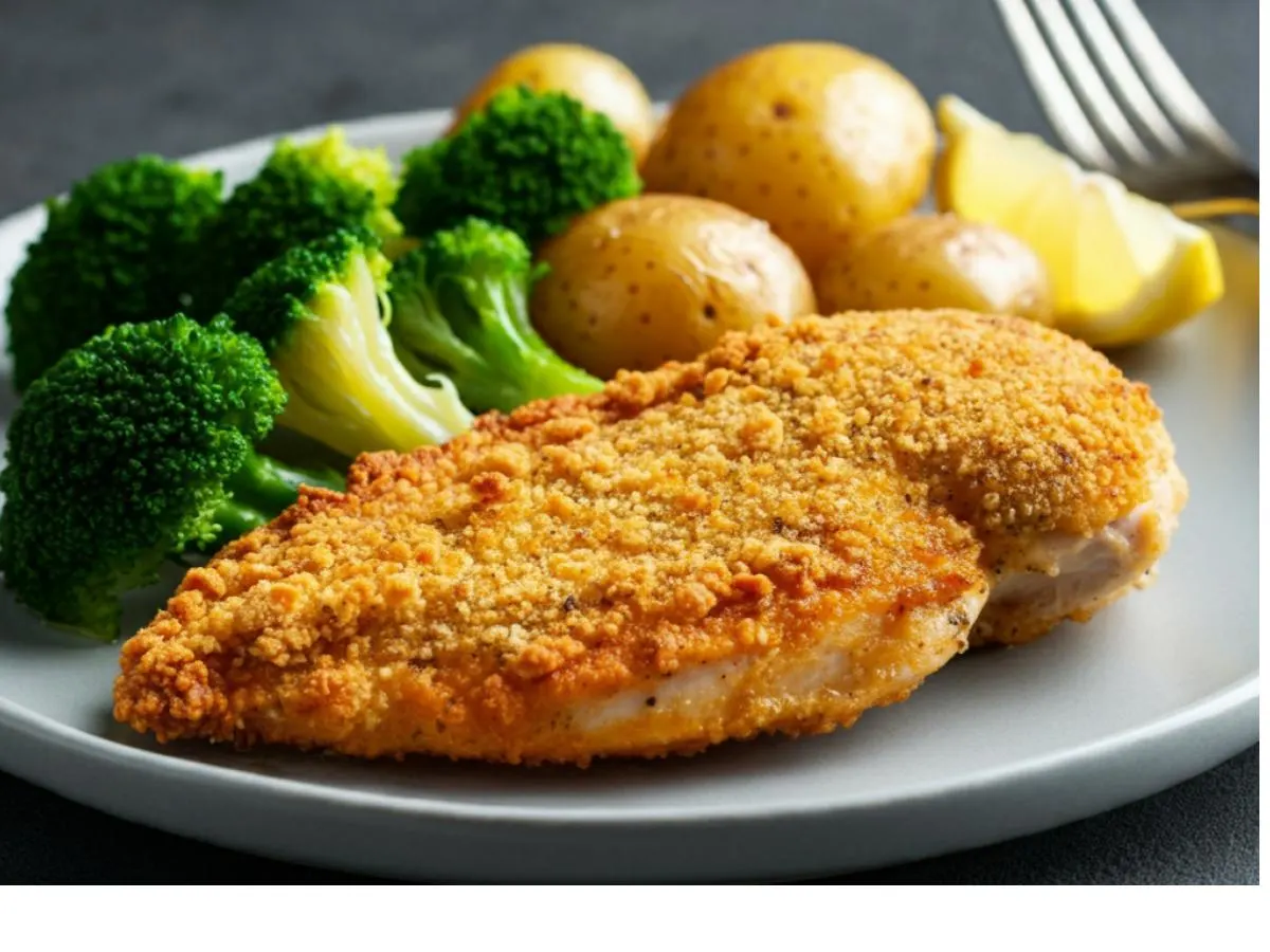 Fried Boneless Chicken Breasts | New Potatoes | Steamed Broccoli Fried Boneless Chicken Breasts | New Potatoes | Steamed Broccoli