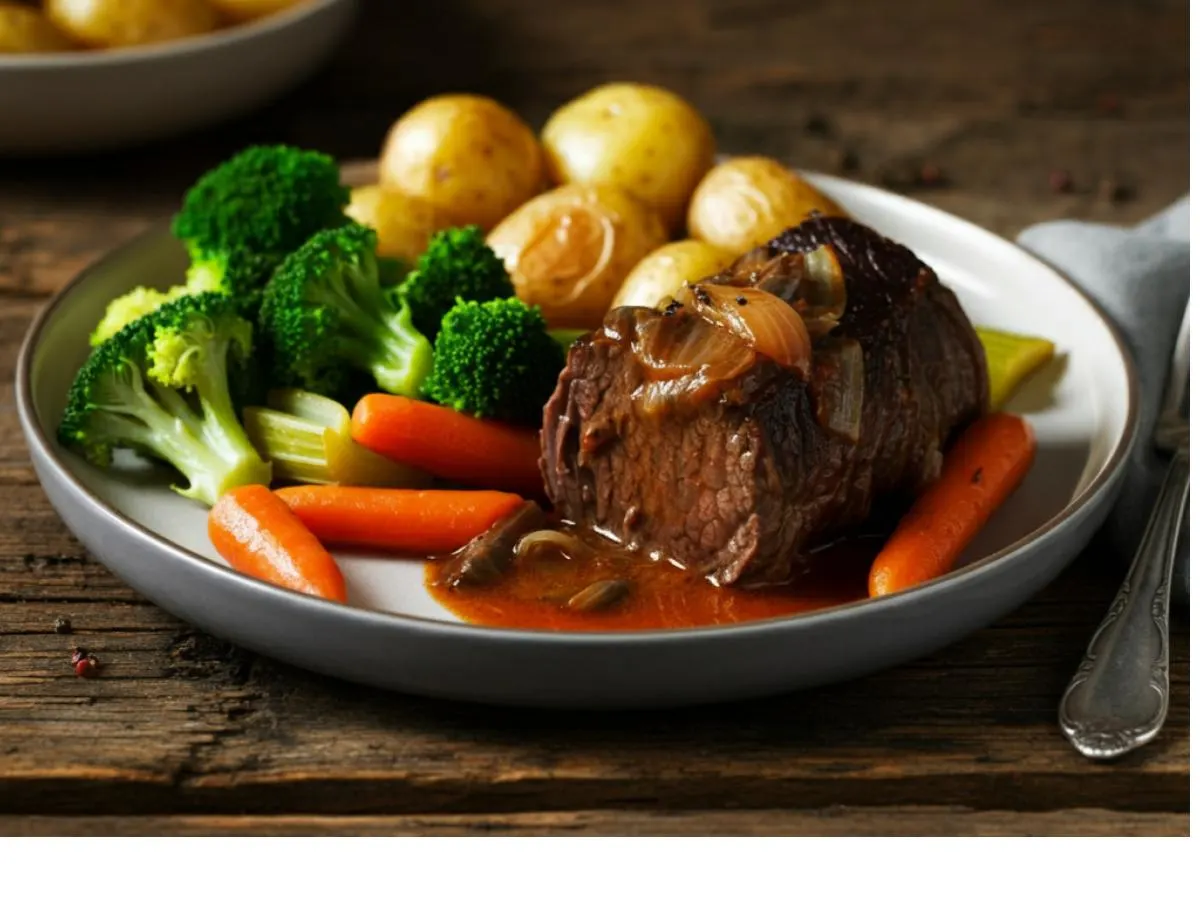 Pot Roast | New Potatoes | Steamed Broccoli Pot Roast | New Potatoes | Steamed Broccoli