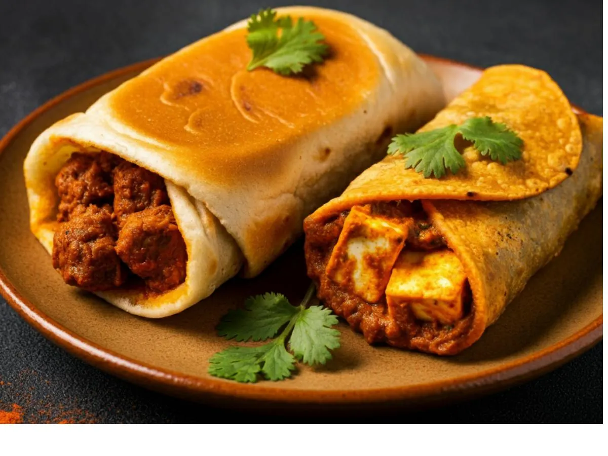 2 Mutton Masala Rolls, 1 Paneer Masala Roll 2 Mutton Masala Rolls, 1 Paneer Masala Roll