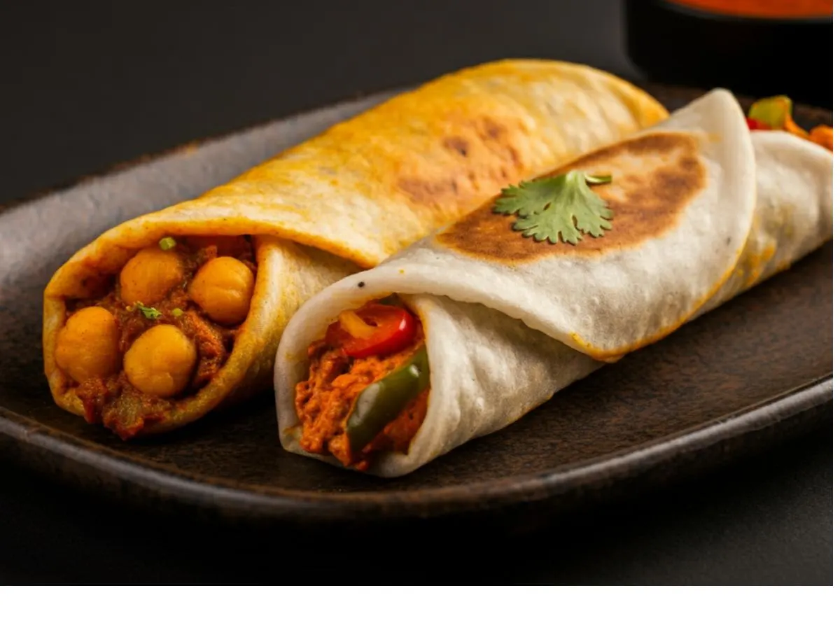 2 Chana Masala Rolls, 1 Aaloo Gobhi Matar Roll 2 Chana Masala Rolls, 1 Aaloo Gobhi Matar Roll