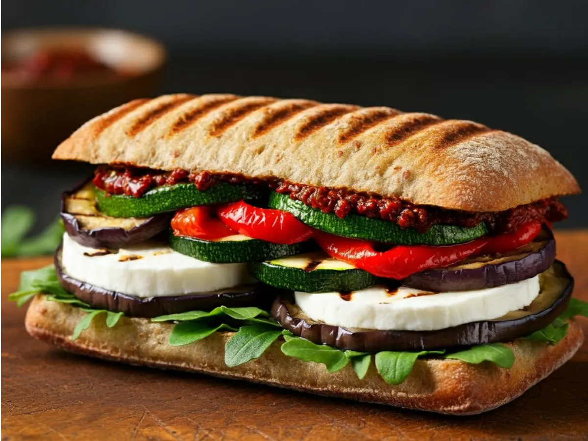 Grilled Vegetables and Goat Cheese Panini Grilled Vegetables and Goat Cheese Panini