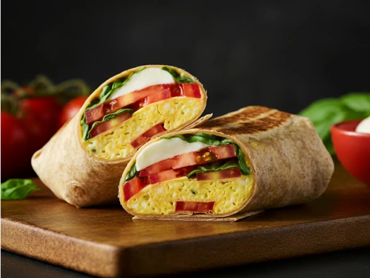 "Just Egg" Caprese Omelette Burrito