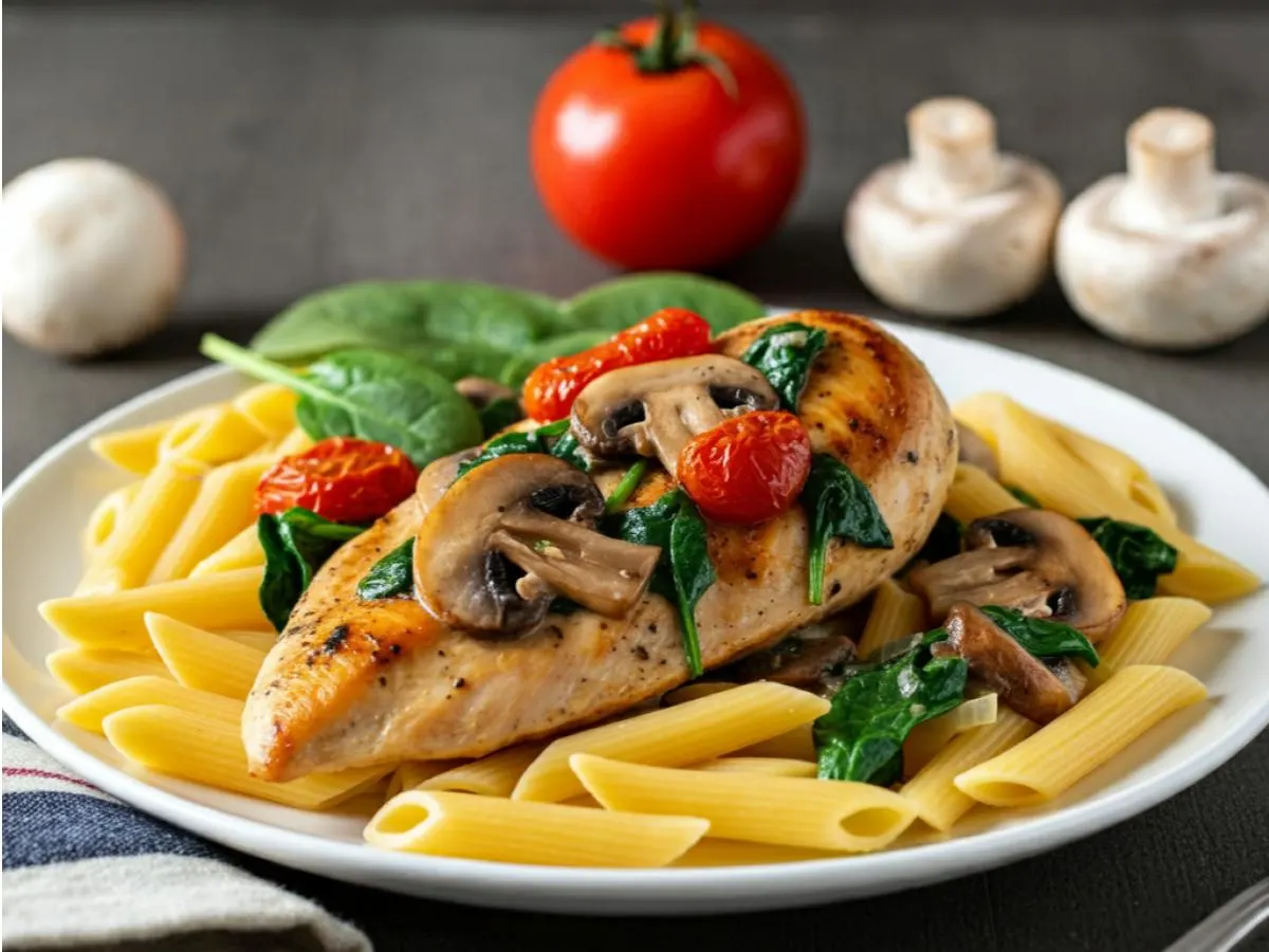 Tuscan Chicken With Veggie Medley Pasta Tuscan Chicken With Veggie Medley Pasta