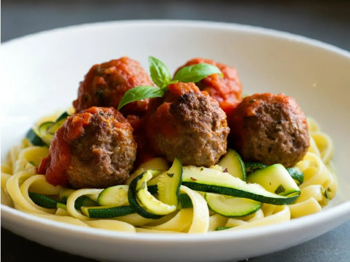 Meatballs Marinara With Pasta Primavera Meatballs Marinara With Pasta Primavera