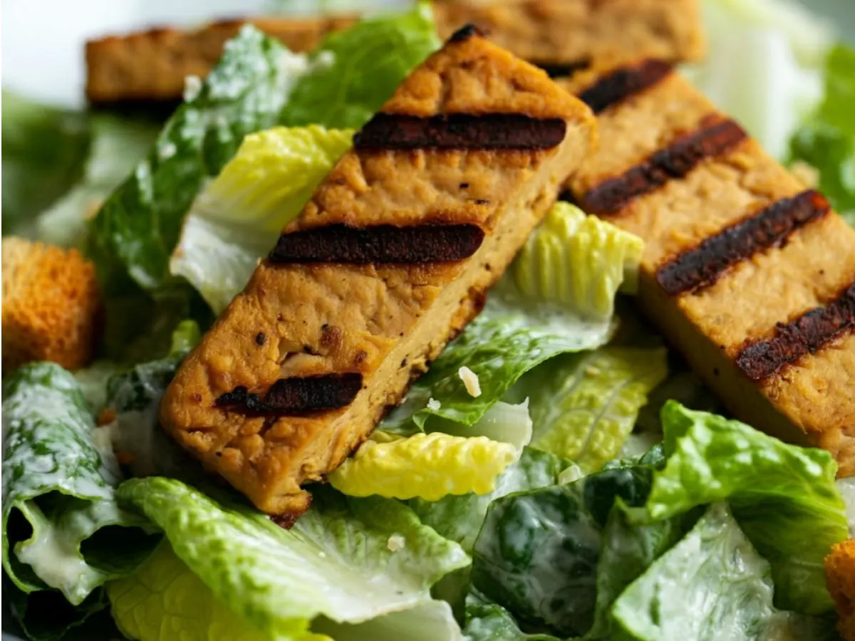 Vegan Caesar Salad With Grilled Seitan Vegan Caesar Salad With Grilled Seitan