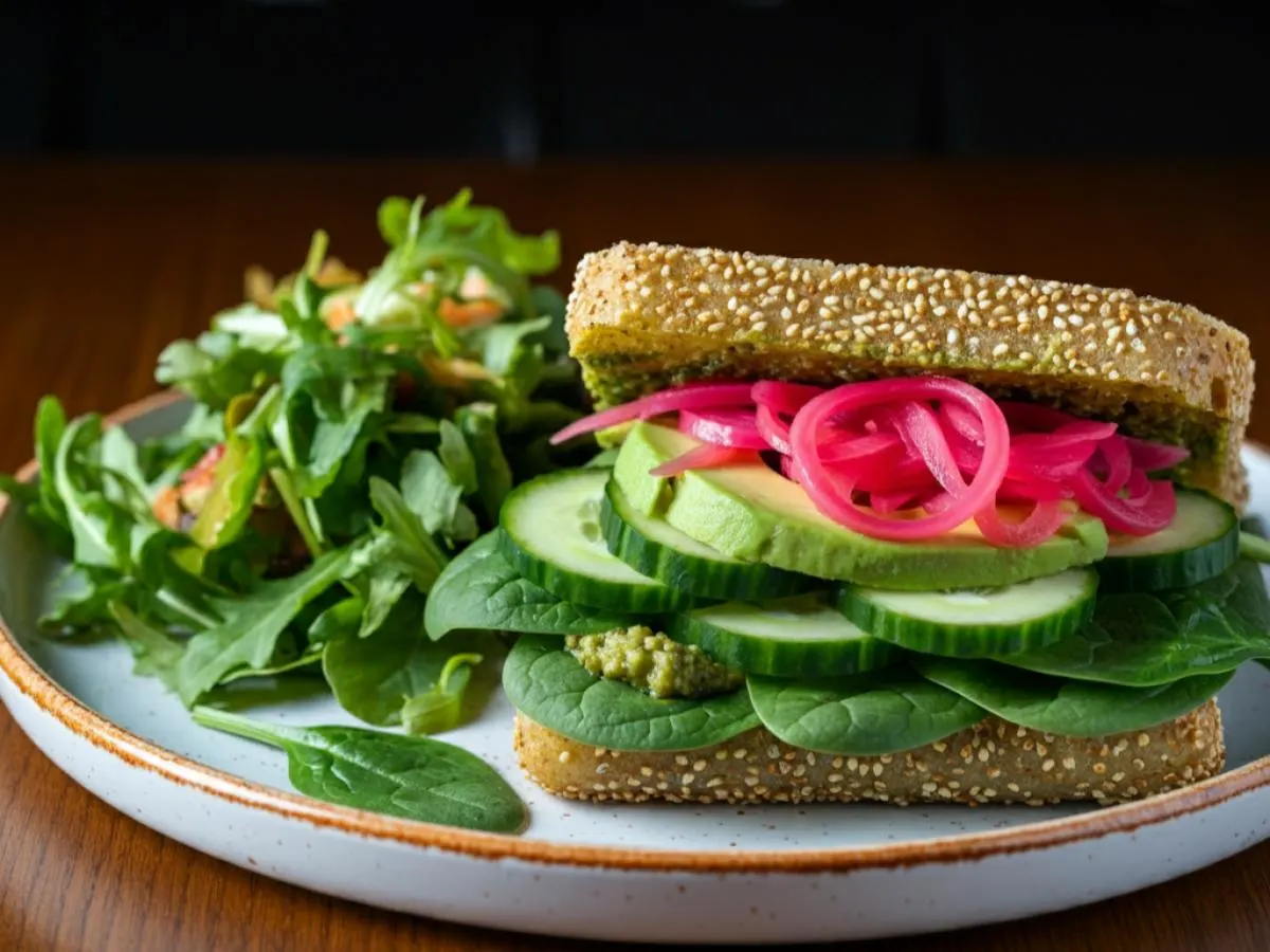 Half Veggie Sandwich with Side Salad Half Veggie Sandwich with Side Salad