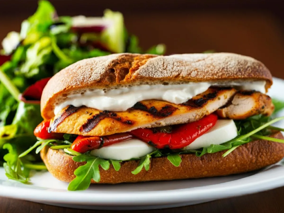 Half Sunset Grillin' Sandwich with Side Salad Half Sunset Grillin' Sandwich with Side Salad