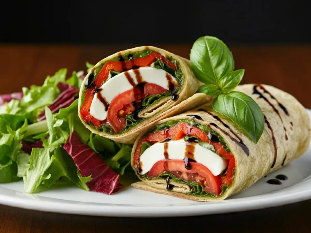 Half Caprese Sandwich with Side Salad Half Caprese Sandwich with Side Salad