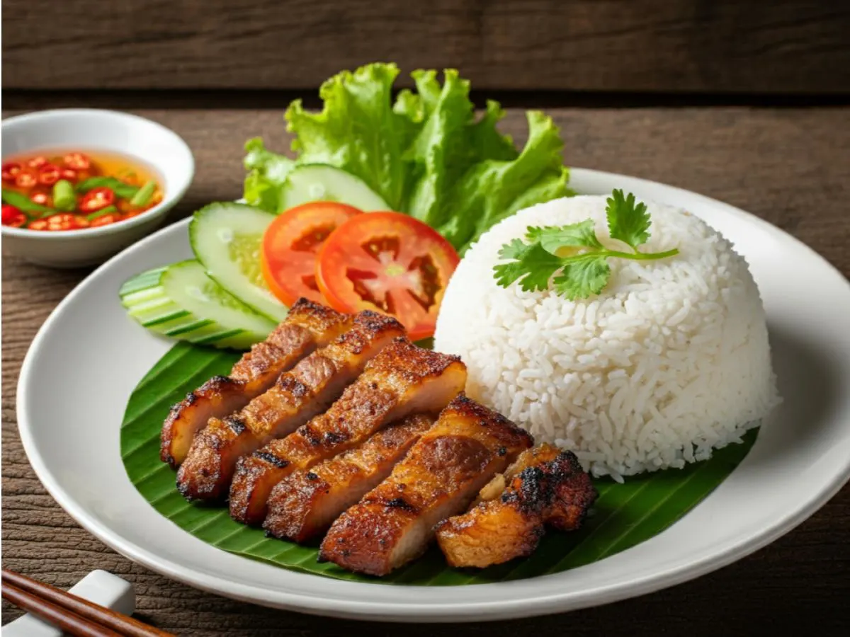 Charbroiled Pork Rice Plate Charbroiled Pork Rice Plate