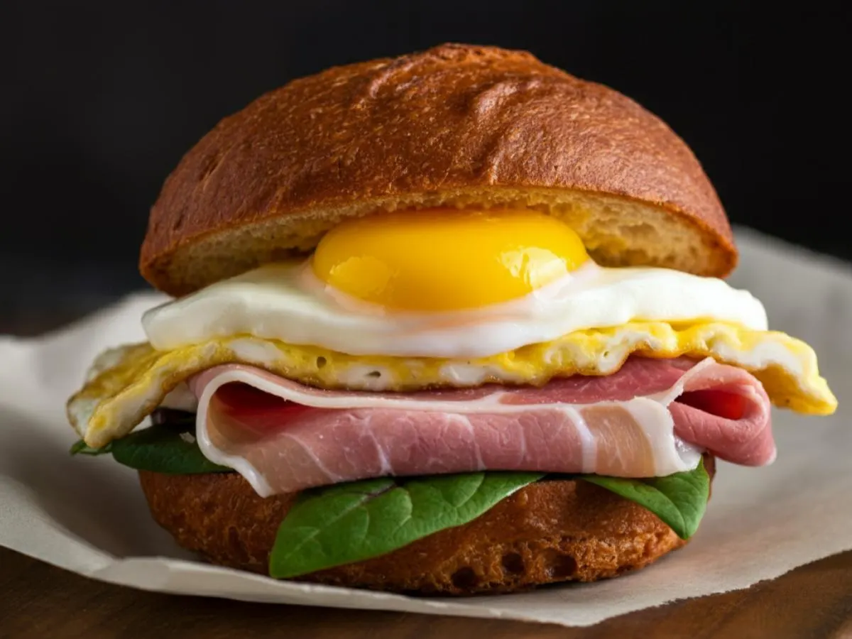 Proscuitto, Egg and Mozzarella Breakfast Sandwich Proscuitto, Egg and Mozzarella Breakfast Sandwich