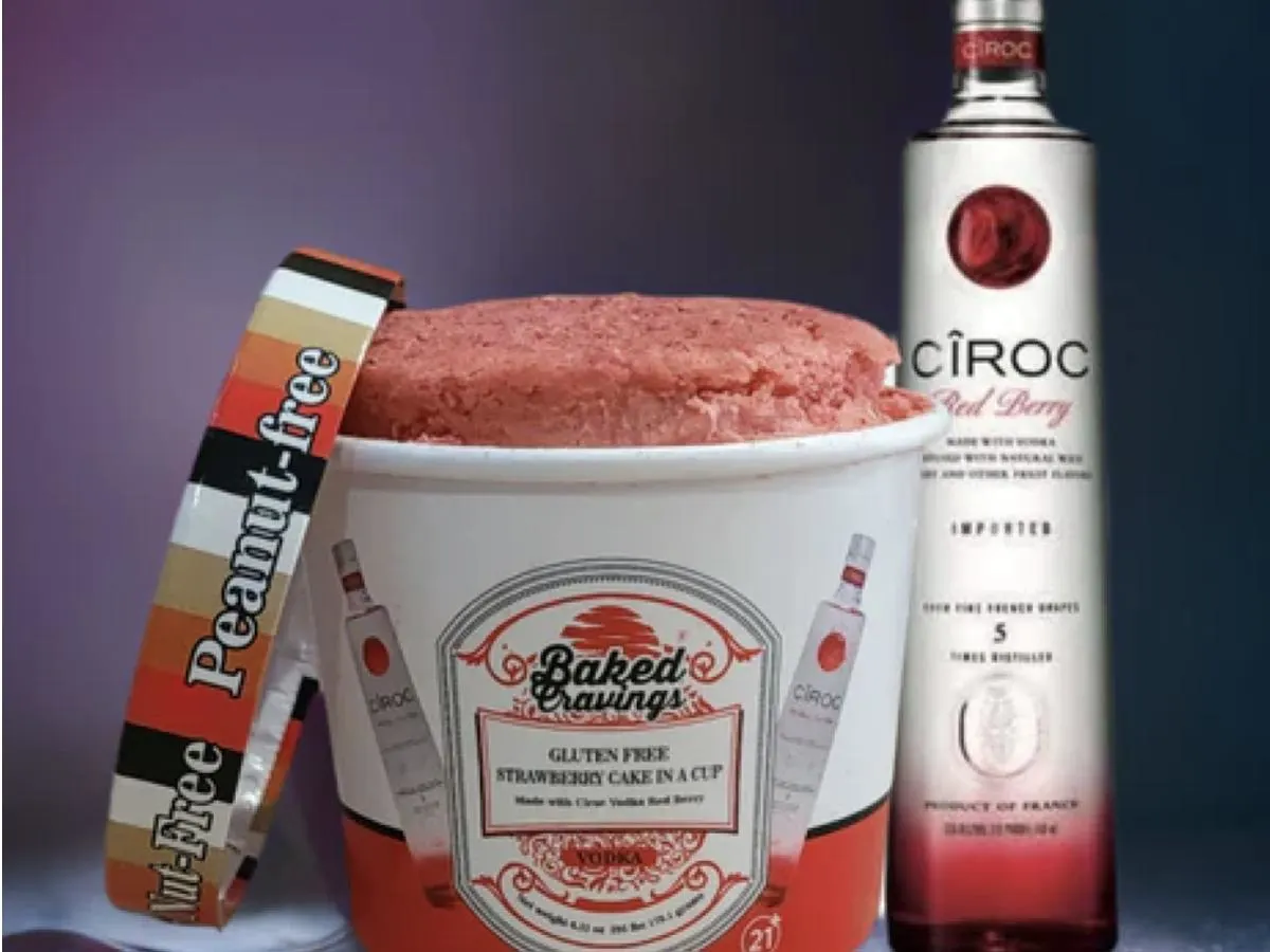 Gluten Free Ciroc Strawberry Cake in a Cup Gluten Free Ciroc Strawberry Cake in a Cup