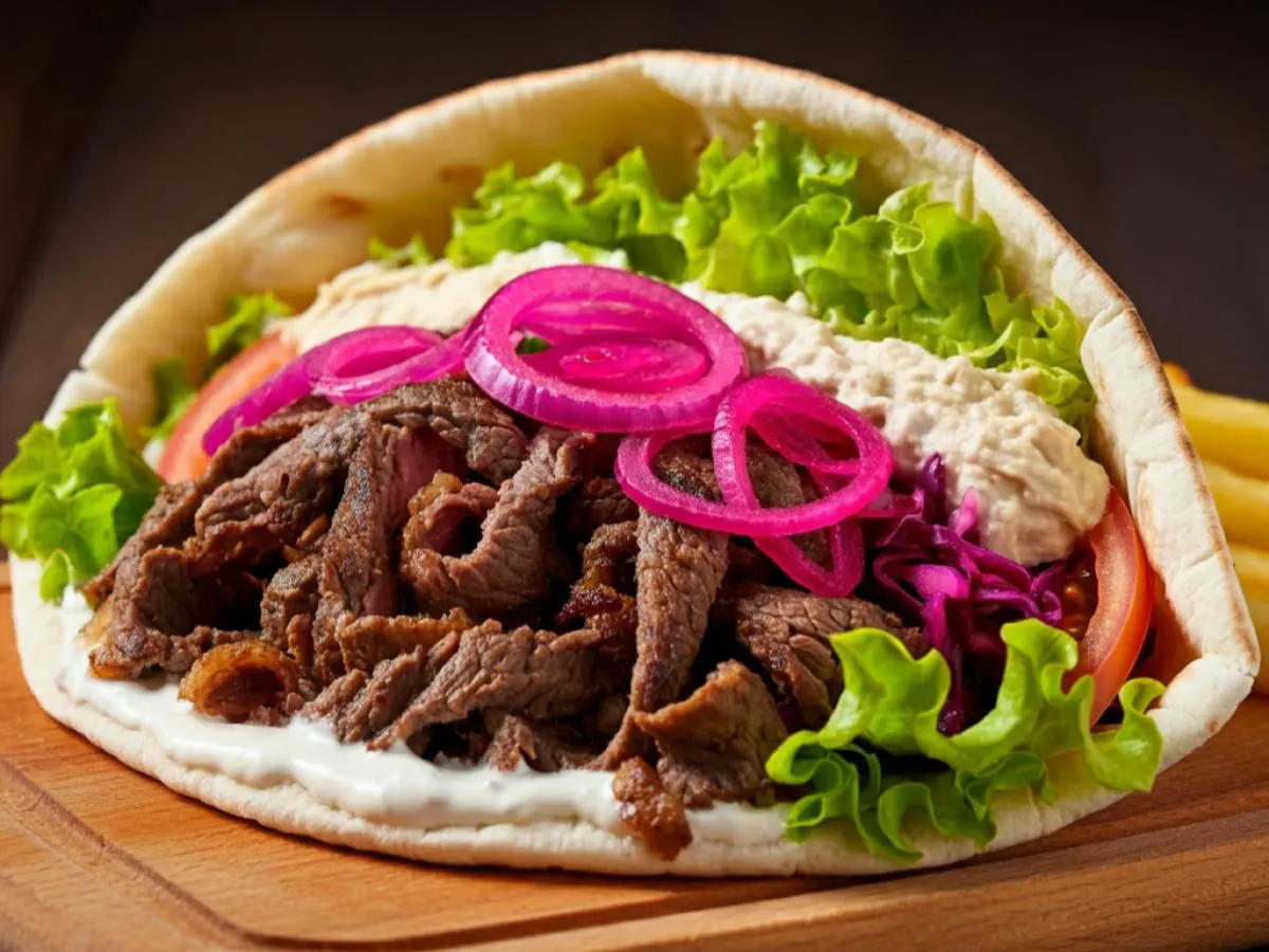 Lamb & Beef Shawarma Pita Wrap Lamb & Beef Shawarma Pita Wrap