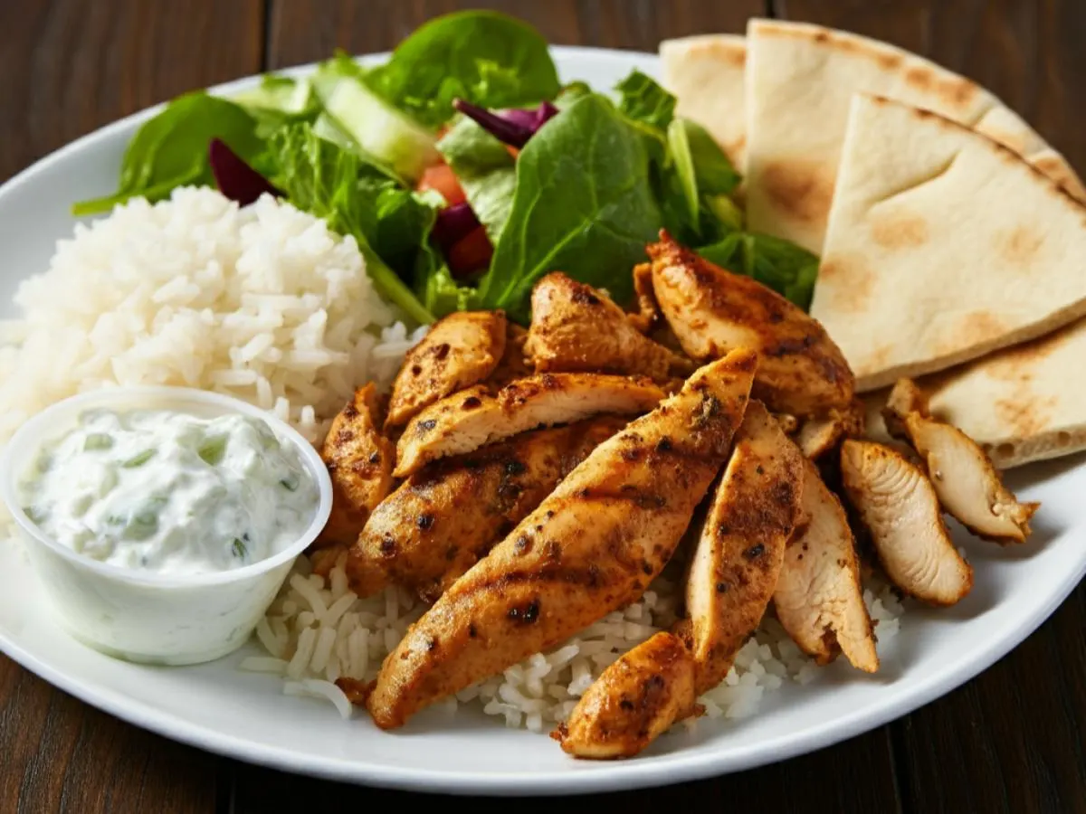 Chicken Gyro Meat Combo Plate [NO HUMMUS]