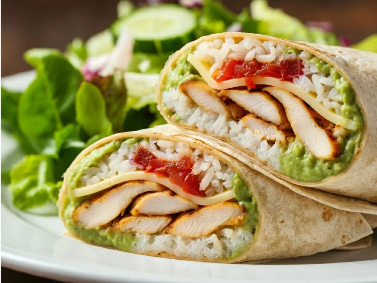 Spicy Foggia Wrap with Garden Salad Spicy Foggia Wrap with Garden Salad