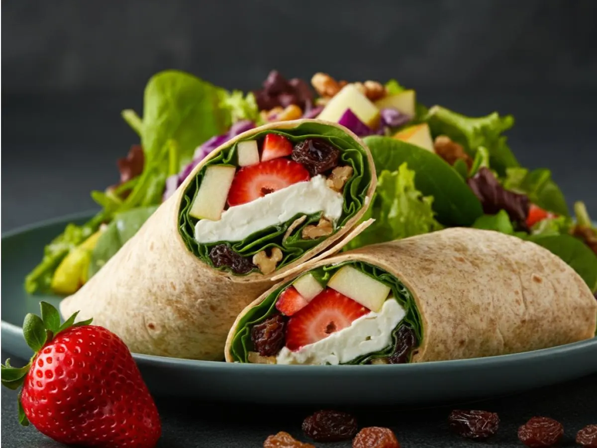 Strawberry Molise Wrap with Garden Salad Strawberry Molise Wrap with Garden Salad