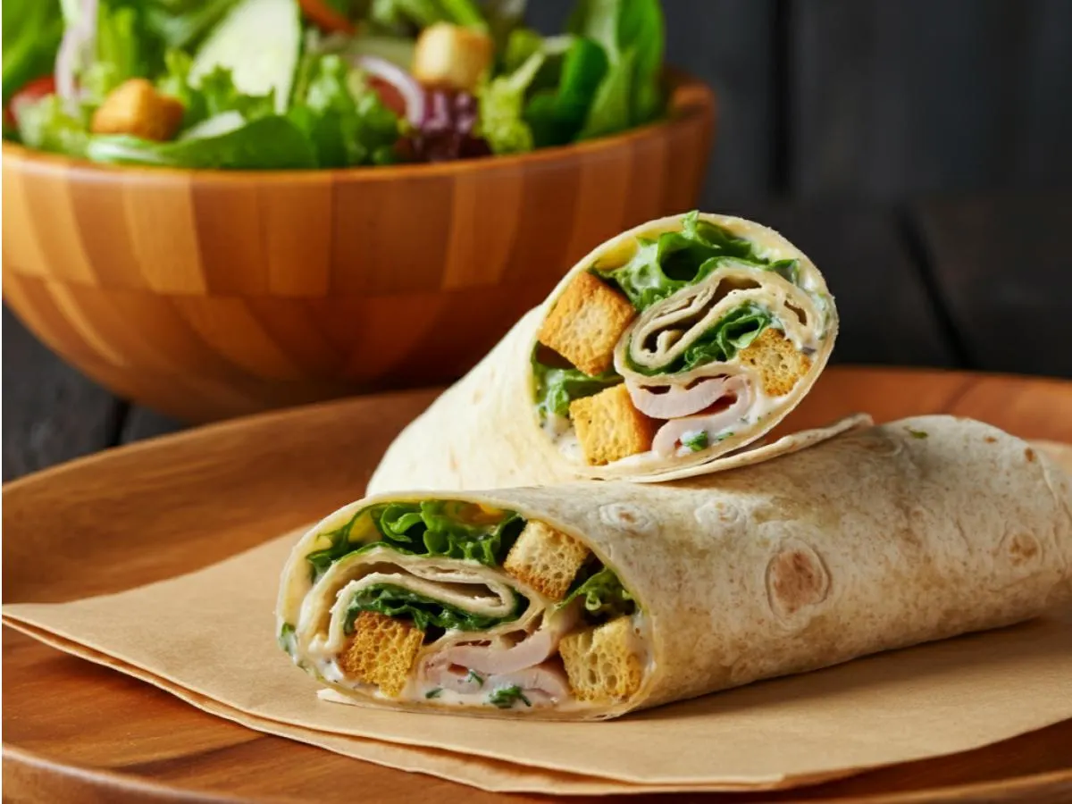 Caesar Wrap with Garden Salad Caesar Wrap with Garden Salad