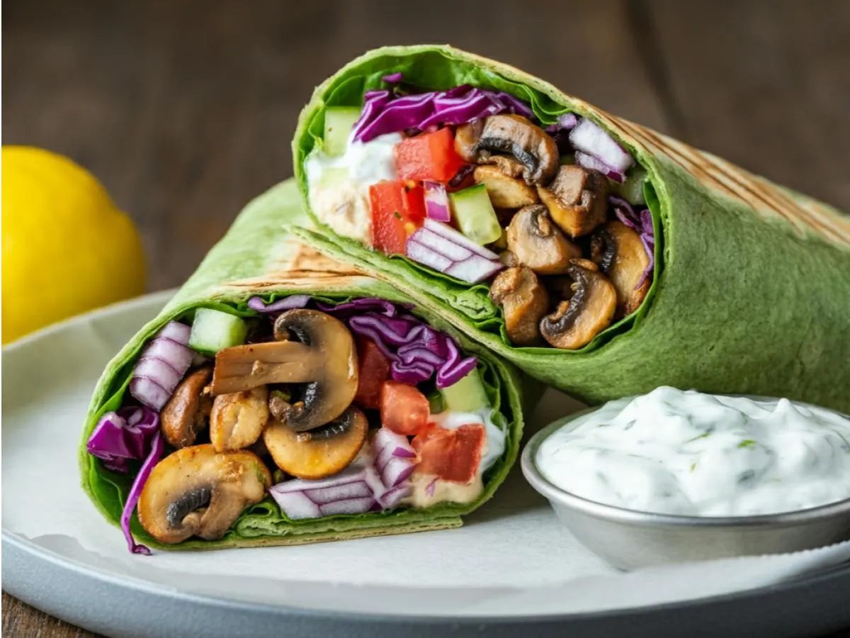Mushroom Shawarma | Spinach Wrap