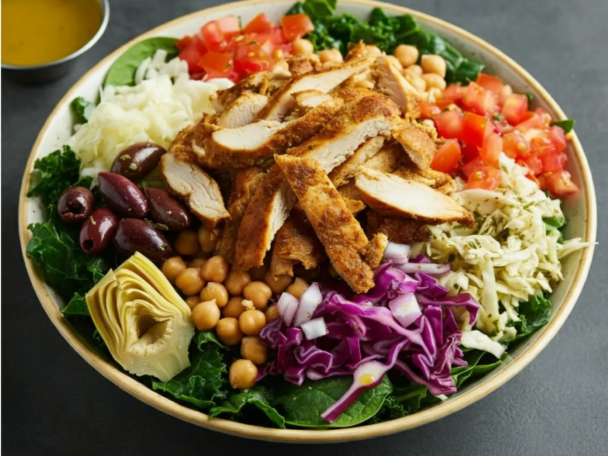 AFB - Kale-Garbanzo Beans-Spinach | Chicken Shawarma | Lemon + Olive Oil