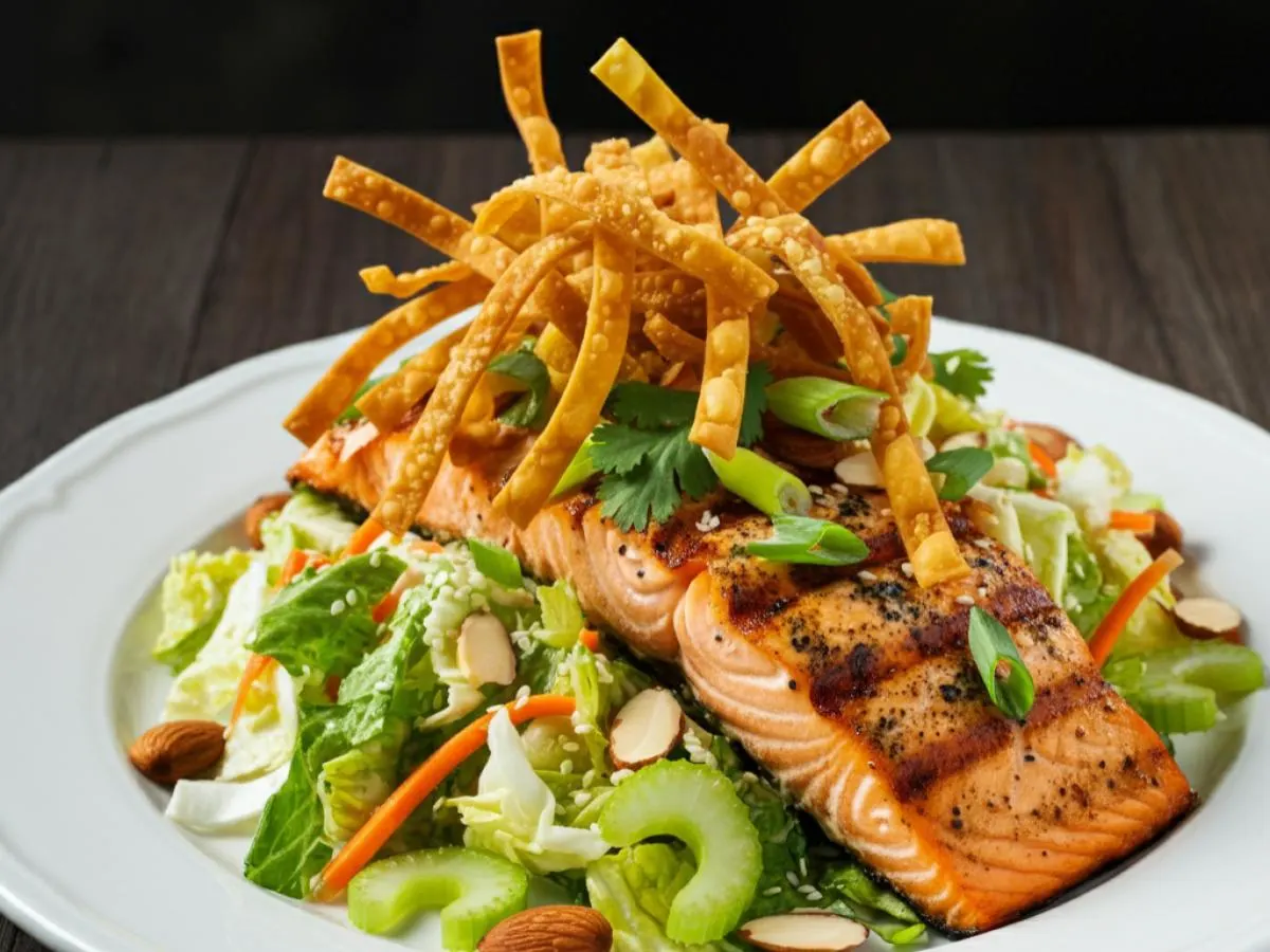 Asian Style Chopped Salad Boxed Meal with Salmon